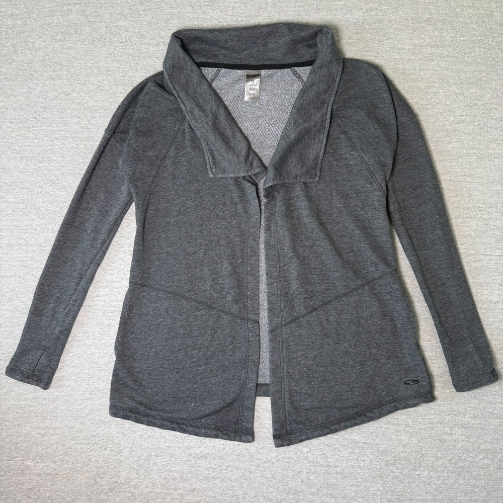 Champion C9 Women's Cardigan Size XS Gray Open Front Duo Dry Jacket Thumbholes